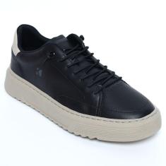 Imagem de Tênis Couro Kildare Amsterdã Masculino - Preto e Bege
