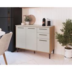 Imagem de Balcão Para Cozinha 120cm 3 Portas 2 Gavetas Jade - Delmarco Móveis