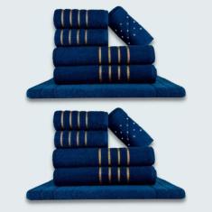 Imagem de Jogo De Toalhas 12 Pçs Coleção Dubai 100% Algodão Azul