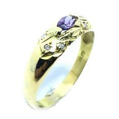 Imagem de Anel de ouro amarelo 18k com pedra sintetica - 2APS0087