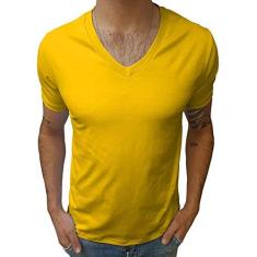 Imagem de Camiseta Básica 100% Algodão 30.1 Gola V Média Manga Curta tamanho:g;cor: