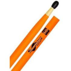 Imagem de Baqueta Spanking Linha Luminosa 5B Clássica Laranja Fluorescente com Ponta de Nylon (4118LA)