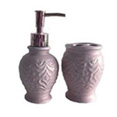 Imagem de Kit Para Banheiro Lavabo Arabescos Em Cerâmica 2 Peças 