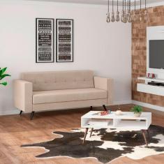 Imagem de Sofá 2 Lugares Vitrola Suede Bege
