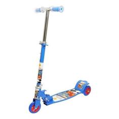 Imagem de Patinete Infantil Top 3 Rodas Azul Menino Dobrável Carros - Dm Toys