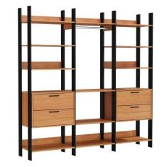 Imagem de Guarda Roupa Closet Industrial 217cm 4 Gavetas 100% Mdf Tw404 Freijó/P