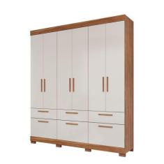 Imagem de Guarda Roupa Casal 100% Mdf 6 Portas 5 Gavetas Porto Panan Móveis Cina