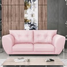 Imagem de Sofá 2 Lugares Tulipa Suede Rosa Bebê - Amarena Móveis