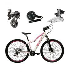 Imagem de Bicicleta Aro 29 Ksw Mwza Feminina Shimano Altus 24v Freios Hidráulicos Garfo Com Trava - Branco/rosa Tam.15