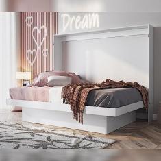 Imagem de Cama Articulável Horizontal Casal com Estação de Trabalho Latino Branco