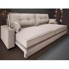 Imagem de Sofá Palermo 2,80M Retrátil E Reclinável Velosuede Bege - Netsofas