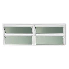 Imagem de Janela de Alumínio Basculante 2 Seções 40x150cm Vidro Mini Boreal Plus Brimak Branco