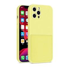Imagem de Capa de telefone de silicone Candy Color para iPhone 12 13 SE 2020 11 Pro Max XS X XR 6 7 8 Plus Porta-cartão de carteira Capa macia à prova de choque, amarela, para iPhone XS Max