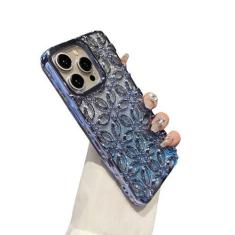 Imagem de Uioeua Capa compatível com iPhone 14 Pro Max, [design 3D bonito com estampa de flores brilhosas] silicone à prova de choque [flor brilhante luxuosa] capa moderna slim fit para mulheres meninas para