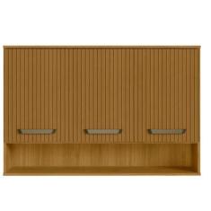 Imagem de Armário Aéreo Modulado Para Cozinha 3 Portas 1,20cm Criare Freijo Ripado -fabrica 1 Móveis