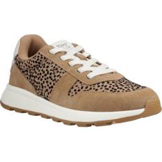 Imagem de TOMS Tênis feminino Trvl Lite retrô com cadarço casual - verde, branco, rosa, Camurça caramelo, mini guepardo, 38