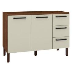 Imagem de Balcão De Cozinha 2 Portas Toronto Nogueira Off White - Mais De Casa