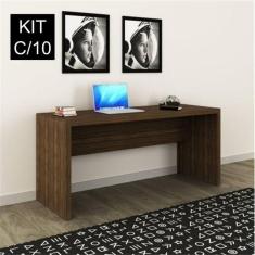 Imagem de Kit 10 Escrivaninhas 163cm Me4109 Nogal