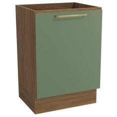 Imagem de Balcão De Cozinha Botanic 60 Cm 1 Porta Nogueira/verde Oliva - Kappesberg