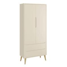 Imagem de Guarda-Roupa Retrô 2 Portas Théo New Areia Fosco Com Natural - Reller