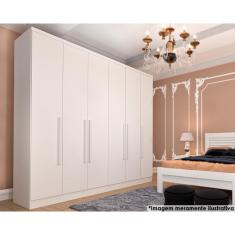Imagem de Guarda Roupa Casal Veneza C/ 6 Portas E 4 Gavetas Branco/Neve - Tcil Móveis