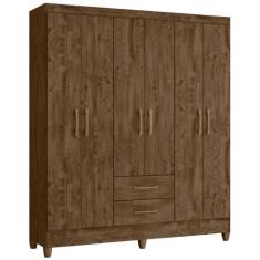 Imagem de Guarda Roupa Casal Panamá 6 Portas Castanho Wood Moval