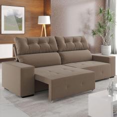 Imagem de Sofá 4 Lugares Reclinável E Retrátil Socrates Tabaco - Vian