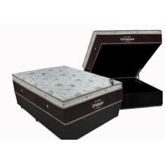 Imagem de Cama Box Com Baú Casal Blindado + Colchão Casal Molas Ensacada Sleep K