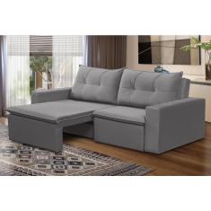 Imagem de Sofá Retrátil 2 lugares 1,80m Luana Suede Cinza Madelina Decor