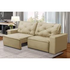 Imagem de Sofá Retrátil E Reclinável 3 Lugares Com Molas 1,80M Alana Suede Bege