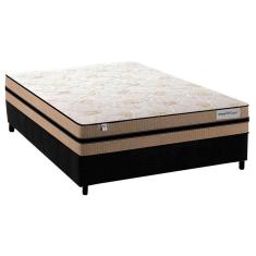 Imagem de Cama Box Casal: Colchão Molas Ensacadas Plumatex MasterPocket Smart Milano + Base crc Suede Black(138x188)