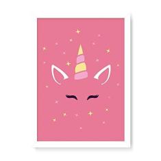 Imagem de Arte Maníacos Quadro Decorativo Unicórinio Rosto  - 23x16,25cm (Moldura em laca )