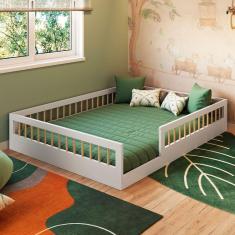 Imagem de Cama Casal Montessoriana Affetto Branco - Completa Móveis