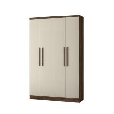 Imagem de Guarda-roupas 4 Portas 2 Gavetas Sem Espelho Mond 0009-72-ebano-off White Brilho