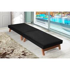 Imagem de Cama Portátil Dobrável Preto C/pés Madeira Espuma D26 Multifuncional