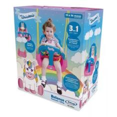 Imagem de Balanço De Brinquedo Infantil Unicórnio Rosa Xalingo 09298