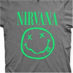 Imagem de Camiseta Nirvana Chumbo e Verde em Silk 100% Algodão