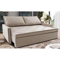 Imagem de Sofá Sem Caixa Retrátil e Reclinável 1,65m Cama Inbox Loft Linho Bege Claro