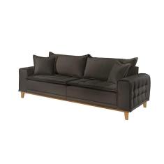 Imagem de Sofá Fixo Orfeu Até 4 Lugares Luxo 2,20m Castellar Móbile Veludo Chumbo