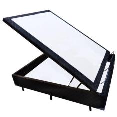 Imagem de Base Box Baú Blindado Casal AColchoes Poliéster Preto 49x138x188