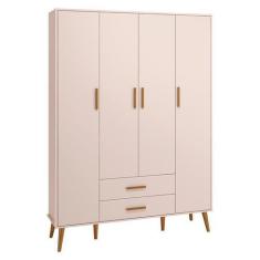 Imagem de Guarda Roupa Infantil Isis 4 Portas E 2 Gavetas Rosa - Reller Móveis