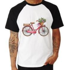 Imagem de Camiseta Raglan Bicicleta Vintage Romântica - Foca Na Moda
