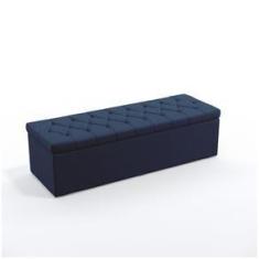 Imagem de Kit Cabeceira Estofada Decorativa Cama Box Bellatrix 195 Cama King e Calçadeira Sagitarius Sued  Marinho Aradecor