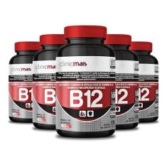 Imagem de Kit 5 Vitamina B12 500mg ClinicMais 30 cápsulas