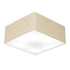 Imagem de Plafon Quadrado Md-3060 Cúpula em Tecido 21/80x80cm Rustico Bege - Bivolt