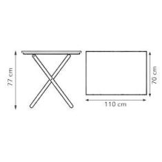 Imagem de Conjunto De Mesa Dobrável 1,10x70 Com 6 Cadeiras Com Mesa Aparador Tarimatã - 