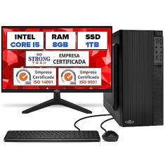 Imagem de Computador Completo Pc Cpu Intel Core i5 8GB SSD 1TB Monitor 17 Hdmi Strong Tech