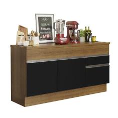 Imagem de Balcão de Pia Madesa Glamy 150 cm 2 Portas e 2 Gavetas (Com Tampo) - Rustic/Preto