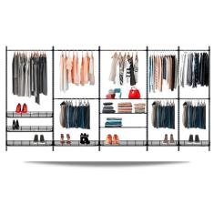 Imagem de Guarda roupa closet aramado aberto armário modulado roupeiro 4,00 PT