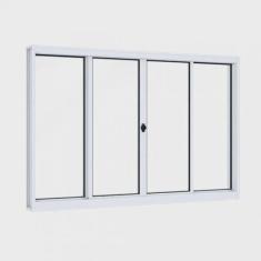 Imagem de Janela de Aço de Correr 100x150cm 4 Folhas com Vidro Liso Riobras